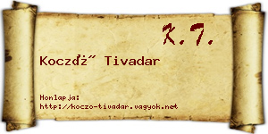 Koczó Tivadar névjegykártya
